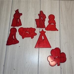 Vtg USA Made 6 Nativty Cookie Cutters Christmas Holiday Baby Jesus Mary Joseph